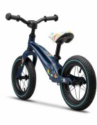 Lionelo Bicicleta copii fara pedale Bart Air albastru 12 inch cu roti gonflabile constructie din magneziu greutate foarte mica scaun si ghidon reglabile pe inaltime greutate maxima suportata 30 kg