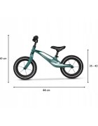 Lionelo Bicicleta copii fara pedale Bart Air green forest 12 inch cu roti gonflabile constructie din magneziu greutate foarte mica scaun si ghidon reglabile pe inaltime greutate maxima suportata 30 kg