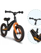 Lionelo Bicicleta copii fara pedale Bart Air negru 12 inch cu roti gonflabile constructie din magneziu greutate foarte mica scaun si ghidon reglabile pe inaltime greutate maxima suportata 30 kg