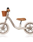 Lionelo Bicicleta fara pedale Alex Plus Usoara Cu ghidon si sa reglabile Include cos depozitare si sonerie Din otel Cu roti din spuma EVA 12 inch Beige Sand