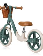 Lionelo Bicicleta fara pedale Alex Plus Usoara Cu ghidon si sa reglabile Include cos depozitare si sonerie Din otel Cu roti din spuma EVA 12 inch Green Forest