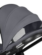 Lionelo Carucior 2 in 1 Layla sarcina maxima 22 kg cadru aluminiu cu landou intarit si salteluta din spuma AirDots reversibil ventilatie 3D accesorii EN1888-1 gri