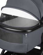 Lionelo Carucior 2 in 1 Layla sarcina maxima 22 kg cadru aluminiu cu landou intarit si salteluta din spuma AirDots reversibil ventilatie 3D accesorii EN1888-1 gri