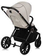 Lionelo Carucior 2 in 1 Mika Plus Cadru din aluminiu Cu landou intarit si salteluta moale Reversibil Cu sistem de ventilatie 3D Cu accesorii Pana la 22 kg Conform cu EN1888-1 EN1888-2 EN1466 Bej