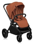 Lionelo Carucior 2 in 1 Mika Plus Cadru din aluminiu Cu landou intarit si salteluta moale Reversibil Cu sistem de ventilatie 3D Cu accesorii Sarcina maxima 22 kg Standard de siguranta EN1888-1 maro