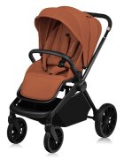 Lionelo Carucior 2 in 1 Mika Plus Cadru din aluminiu Cu landou intarit si salteluta moale Reversibil Cu sistem de ventilatie 3D Cu accesorii Sarcina maxima 22 kg Standard de siguranta EN1888-1 maro