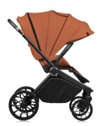 Lionelo Carucior 2 in 1 Mika Plus Cadru din aluminiu Cu landou intarit si salteluta moale Reversibil Cu sistem de ventilatie 3D Cu accesorii Sarcina maxima 22 kg Standard de siguranta EN1888-1 maro