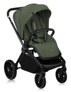 Lionelo Carucior 2 in 1 Mika Plus Cadru din aluminiu Cu landou intarit si salteluta moale Reversibil Cu sistem de ventilatie 3D Cu accesorii Sarcina maxima 22 kg Standard de siguranta EN1888-1 verde