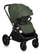 Lionelo Carucior 2 in 1 Mika Plus Cadru din aluminiu Cu landou intarit si salteluta moale Reversibil Cu sistem de ventilatie 3D Cu accesorii Sarcina maxima 22 kg Standard de siguranta EN1888-1 verde