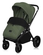 Lionelo Carucior 2 in 1 Mika Plus Cadru din aluminiu Cu landou intarit si salteluta moale Reversibil Cu sistem de ventilatie 3D Cu accesorii Sarcina maxima 22 kg Standard de siguranta EN1888-1 verde