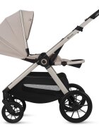 Lionelo Carucior 3 in 1 Layla Bej pana la 22 kg reversibil cadru aluminiu landou intarit si salteluta din spuma AirDots si scoica auto testata ADAC