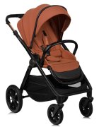 Lionelo Carucior 3 in 1 Layla Sarcina maxima 22 kg Cadru aluminiu Cu landou intarit si salteluta din spuma AirDots Reversibil Cu ventilatie 3D Cu accesorii Standard de siguranta EN1888-1 maro