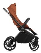 Lionelo Carucior 3 in 1 Mika Plus cadru din aluminiu landou intarit si salteluta moale scoica auto testata ADAC reversibil sistem de ventilatie 3D accesorii pana la 22 kg EN1888-1 EN1888-2 EN1466 ECE R129 Maro