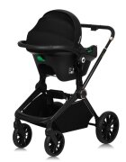 Lionelo Carucior 3 in 1 Mika Plus cadru din aluminiu landou intarit si salteluta moale scoica auto testata ADAC reversibil sistem de ventilatie 3D accesorii pana la 22 kg EN1888-1 EN1888-2 EN1466 ECE R129 Maro