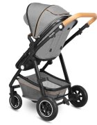 Lionelo Carucior Amber 2 in 1 Cadru aluminiu Cu landou intarit si salteluta moale Reversibil Maner ajustabil Huse pentru picioare ploaie Plasa de tantari Geanta parinti Sarcina maxima 22 kg Standard de siguranta EN1888-1 gri deschis