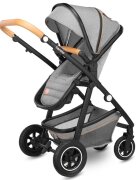 Lionelo Carucior Amber 2 in 1 Cadru aluminiu Cu landou intarit si salteluta moale Reversibil Maner ajustabil Huse pentru picioare ploaie Plasa de tantari Geanta parinti Sarcina maxima 22 kg Standard de siguranta EN1888-1 gri deschis