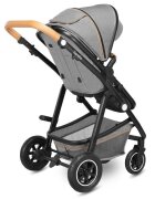 Lionelo Carucior Amber 2 in 1 Cadru aluminiu Cu landou intarit si salteluta moale Reversibil Maner ajustabil Huse pentru picioare ploaie Plasa de tantari Geanta parinti Sarcina maxima 22 kg Standard de siguranta EN1888-1 gri deschis