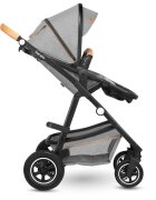 Lionelo Carucior Amber 2 in 1 Cadru aluminiu Cu landou intarit si salteluta moale Reversibil Maner ajustabil Huse pentru picioare ploaie Plasa de tantari Geanta parinti Sarcina maxima 22 kg Standard de siguranta EN1888-1 gri deschis