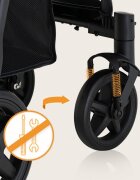 Lionelo Carucior pentru copii Annet Plus Bej cu accesorii si capotina XXL reglabila 0-22 kg conform cu standardele europene de securitate