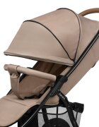 Lionelo Carucior pentru copii Annet Plus Bej cu accesorii si capotina XXL reglabila 0-22 kg conform cu standardele europene de securitate