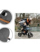 Lionelo Carucior pentru copii Annet Plus Gri Caramel cu accesorii si capotina XXL reglabila 0-22 kg conform cu standardele europene de securitate