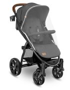 Lionelo Carucior pentru copii Annet Plus Gri Caramel cu accesorii si capotina XXL reglabila 0-22 kg conform cu standardele europene de securitate