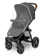 Lionelo Carucior pentru copii Annet Plus Gri Caramel cu accesorii si capotina XXL reglabila 0-22 kg conform cu standardele europene de securitate