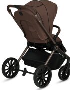 Lionelo Carucior pentru copii Mika Plus Mocha Mousse sport cadru din aluminiu copertina XXL spatar reglabil accesorii pana la 22 kg EN1888-1
