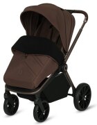Lionelo Carucior pentru copii Mika Plus Mocha Mousse sport cadru din aluminiu copertina XXL spatar reglabil accesorii pana la 22 kg EN1888-1