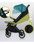 Lionelo Carucior sport Cloe Cu accesorii Cadru din aluminiu Sarcina maxim 22 kg Usor Pliere compacta pentru avion cu o singura mana Ideal pentru toate tipurile de suprafete 6 luni+ verde smarald