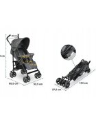 Lionelo Carucior sport Elia Cu plasa de tantari Standard de siguranta EN1888-1 Gri