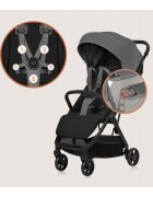 Lionelo Carucior sport Julie Air Gri greutate redusa 7.5 kg sustine 22 kg 6 luni+ capotina impermeabila protectie SPF 50+ include suport sticla pliere compacta conform cu EN1888-1 si EN1888-2