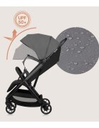 Lionelo Carucior sport Julie Air Gri greutate redusa 7.5 kg sustine 22 kg 6 luni+ capotina impermeabila protectie SPF 50+ include suport sticla pliere compacta conform cu EN1888-1 si EN1888-2
