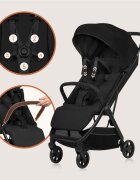 Lionelo Carucior sport Julie Air Negru Onyx greutate redusa 7.5 kg sustine 22 kg 6 luni+ capotina impermeabila protectie SPF 50+ include suport sticla pliere compacta conform cu EN1888-1 si EN1888-2