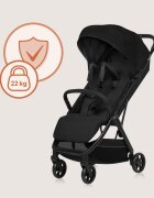 Lionelo Carucior sport Julie Air Negru Onyx greutate redusa 7.5 kg sustine 22 kg 6 luni+ capotina impermeabila protectie SPF 50+ include suport sticla pliere compacta conform cu EN1888-1 si EN1888-2