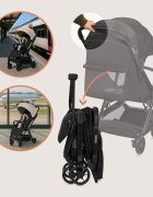 Lionelo Carucior sport Julie Air Negru Onyx greutate redusa 7.5 kg sustine 22 kg 6 luni+ capotina impermeabila protectie SPF 50+ include suport sticla pliere compacta conform cu EN1888-1 si EN1888-2