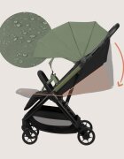 Lionelo Carucior sport Julie Air Verde Sage greutate redusa 75 kg sustine 22 kg 6 luni+ capotina impermeabila protectie SPF 50+ include suport sticla pliere compacta conform cu EN1888-1 si EN1888-2