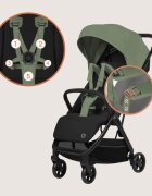 Lionelo Carucior sport Julie Air Verde Sage greutate redusa 75 kg sustine 22 kg 6 luni+ capotina impermeabila protectie SPF 50+ include suport sticla pliere compacta conform cu EN1888-1 si EN1888-2