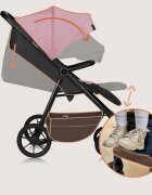 Lionelo Carucior sport Mira Roz maner reglabil in 5 pozitii spatar si suport de picioare reglabile plasa de tantari si suport biberon incluse pana la 22 kg 6 luni+ conform cu EN1888-1 EN1888-2 Testare SGS
