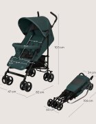 Lionelo Carucior sport pentru copii Elia Verde Grafit cu plasa de tantari suport de picioare reglabil spatar ajustabil in 4 pozitii capotina XXL pliere tip umbrela capacitate 15 kg 6 luni+