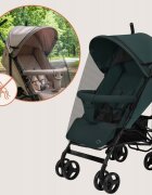 Lionelo Carucior sport pentru copii Elia Verde Grafit cu plasa de tantari suport de picioare reglabil spatar ajustabil in 4 pozitii capotina XXL pliere tip umbrela capacitate 15 kg 6 luni+