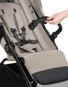Lionelo Carucior sport pentru copii Emerald bej pliere cu o mana copertina XXL UPF 50+ spatar reglabil suspensie completa roti EVA 6-48 luni greutate admisa 22 kg