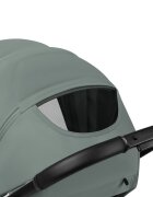 Lionelo Carucior sport pentru copii Emerald verde pliere cu o mana copertina XXL UPF 50+ spatar reglabil suspensie completa roti EVA 6-48 luni greutate admisa 22 kg