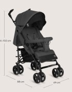 Lionelo Carucior sport pentru copii Irma Gri Inchis compact spatar ajustabil in 4 pozitii suport picioare reglabil manere rotative pliere tip umbrela 6-36 luni pana la 15 kg