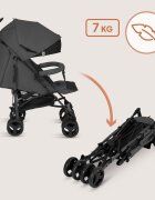 Lionelo Carucior sport pentru copii Irma Gri Inchis compact spatar ajustabil in 4 pozitii suport picioare reglabil manere rotative pliere tip umbrela 6-36 luni pana la 15 kg