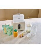 Lionelo Incalzitor biberoane ThermUp Duo Alb 6 moduri de operare incalzire pastrare temperatura decongelare senzor pentru temperatura oprire automata panou tactil pentru 2 biberoane simultan fara BPA