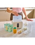 Lionelo Incalzitor biberoane ThermUp Duo Alb 6 moduri de operare incalzire pastrare temperatura decongelare senzor pentru temperatura oprire automata panou tactil pentru 2 biberoane simultan fara BPA