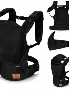 Lionelo Marsupiu ergonomic Margareet Air 3 pozitii de purtare 4 luni+ pana la 20 kg material respirabil 3D Air Mesh catarama dubla de siguranta Negru