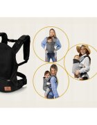 Lionelo Marsupiu ergonomic Margareet Air 3 pozitii de purtare 4 luni+ pana la 20 kg material respirabil 3D Air Mesh catarama dubla de siguranta Negru