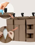 Lionelo Organizator multifunctional Sidepocket L Bej 3 parti independente cu multiple buzunare universal 58x11x58 cm